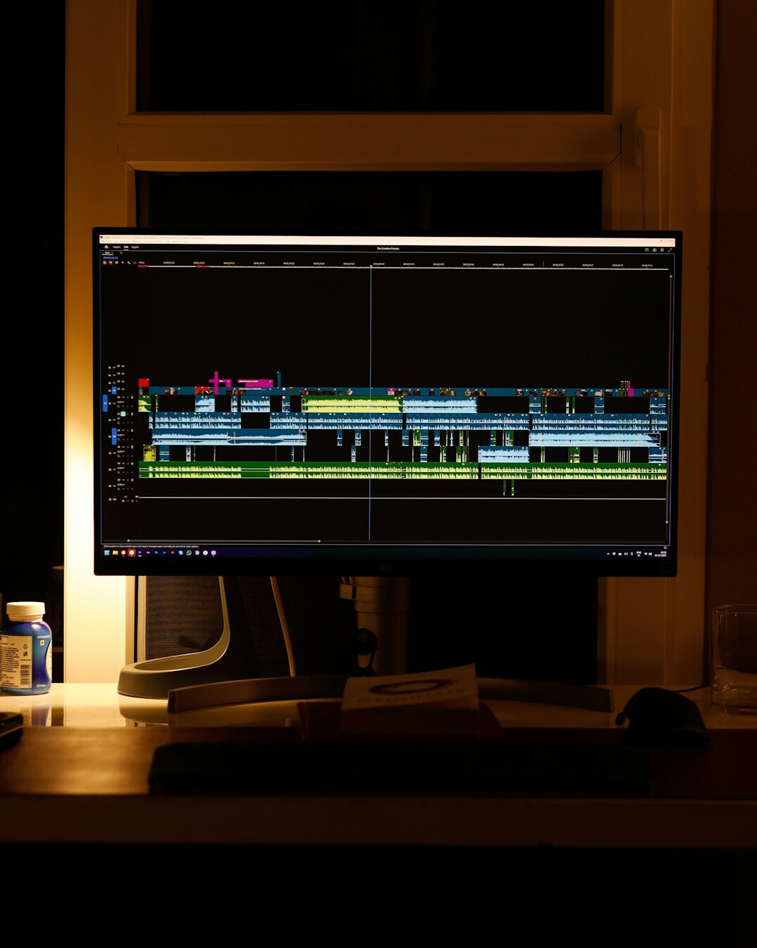 filmmaker editing video on computer