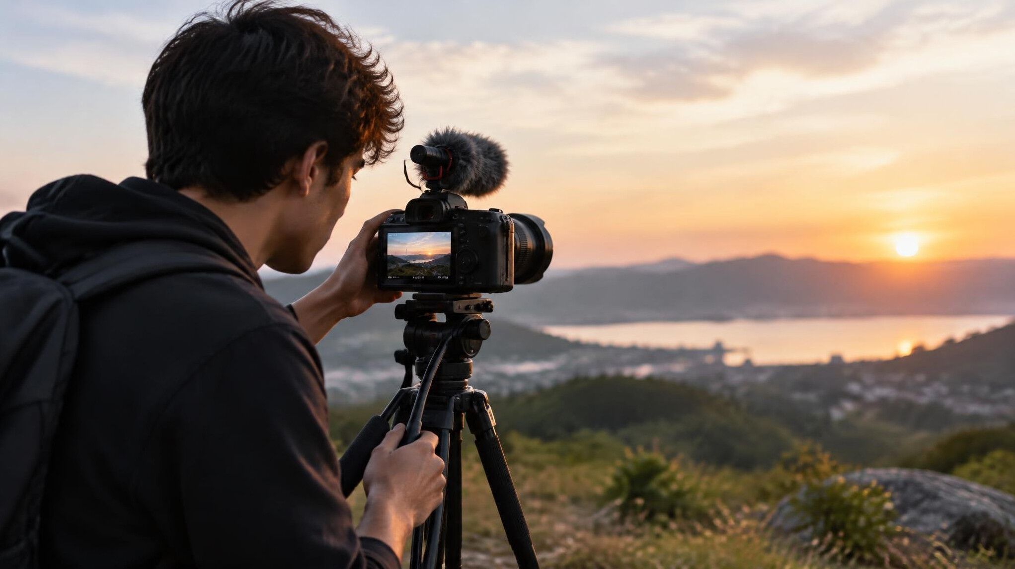 filmmaker holding camera