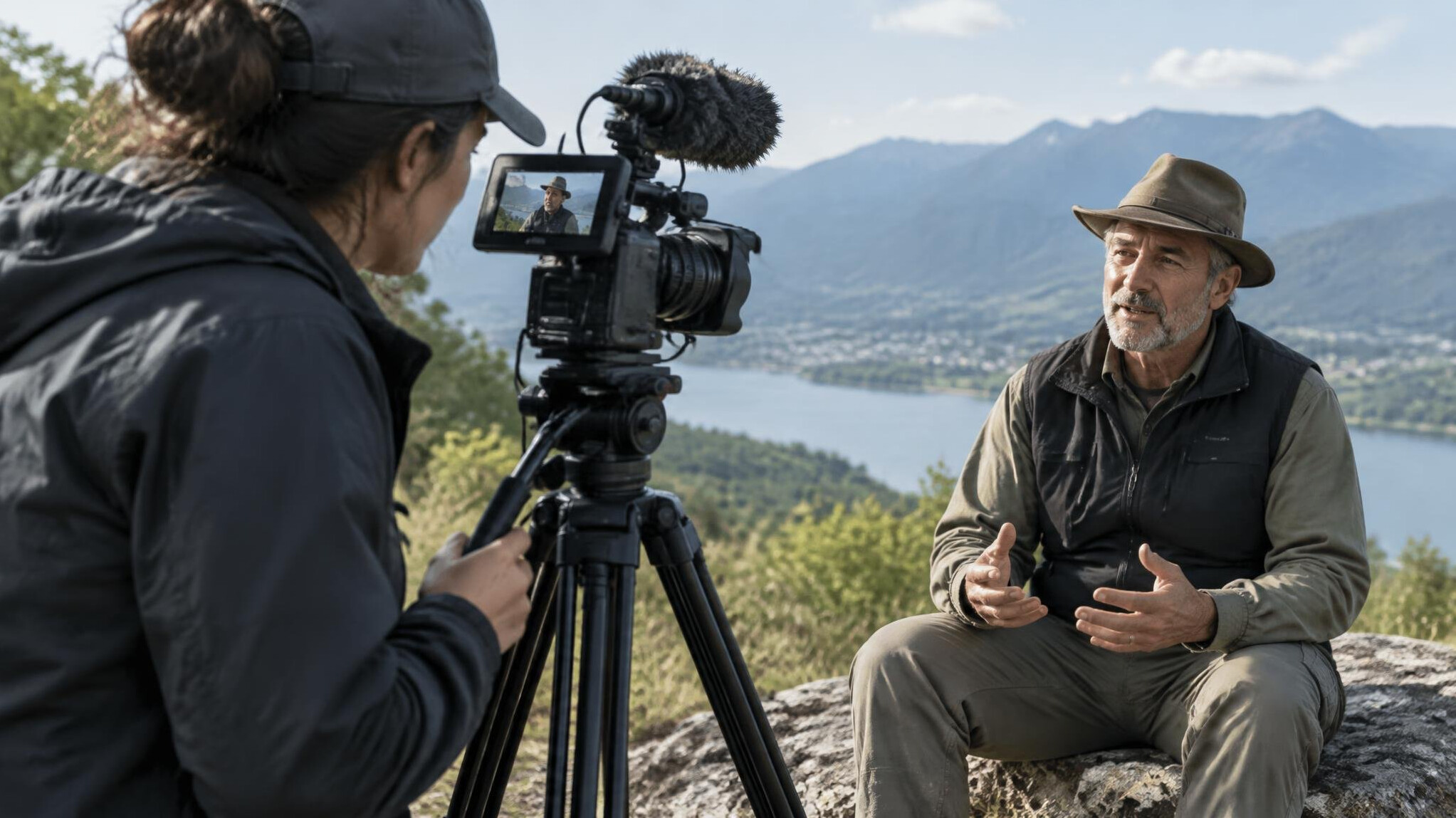 documentary filmmaker with camera