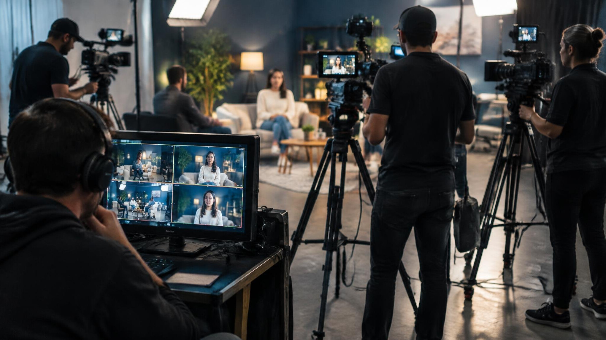 multi camera filming setup