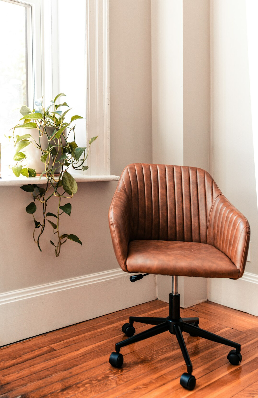 comfortable chair and desk for long editing sessions