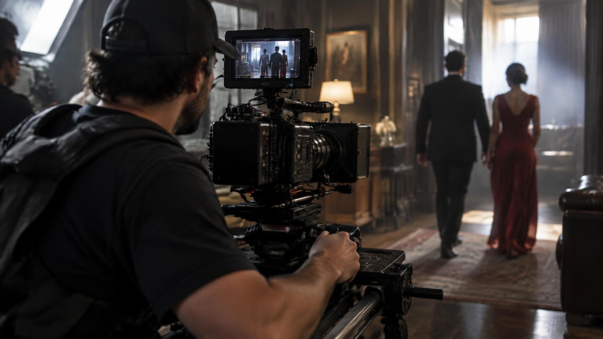 camera operator filming scene