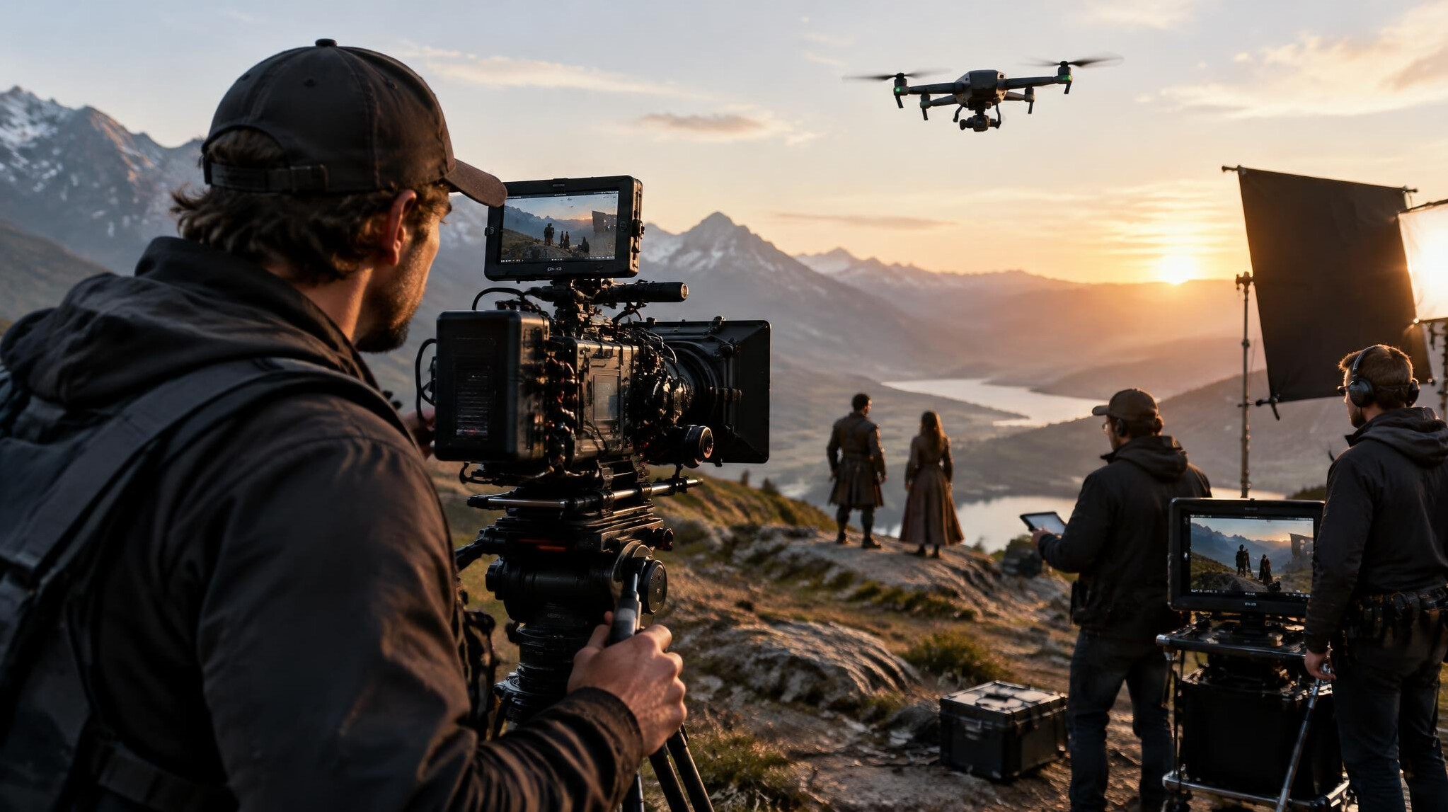 cinematographer with drone
