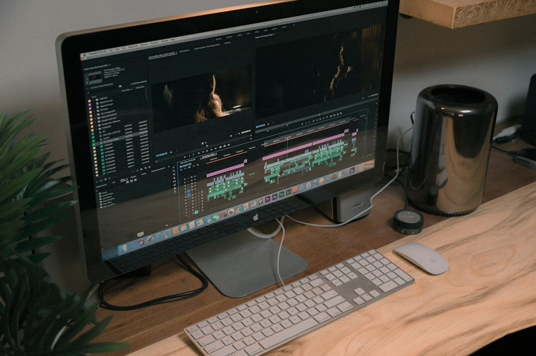video editor at computer