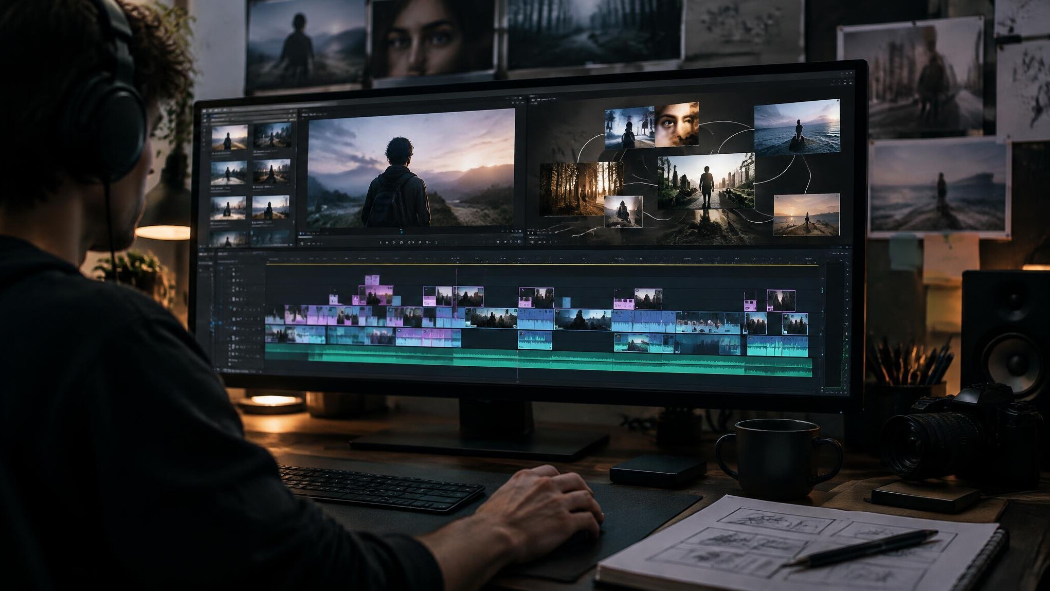 non linear film editing timeline